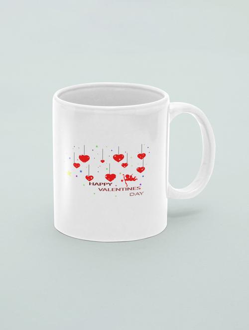 happy valentine's day with hanging hearts - printed coffee mugs for valentine's day - 19891296 - Very Small Image - 1