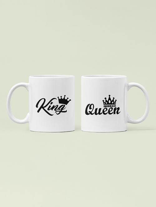 king and queen - printed coffee mugs for valentine's day(pack of 2) - 19891317 - Very Small Image - 1