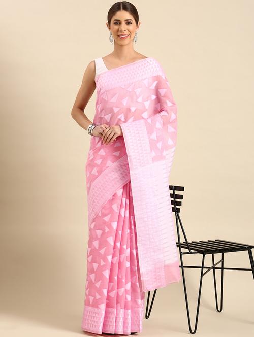printed chanderi saree with blouse - 19891401 - Very Small Image - 1