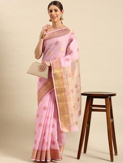 women's self design pink colored saree - 19891416 - Very Small Image - 1