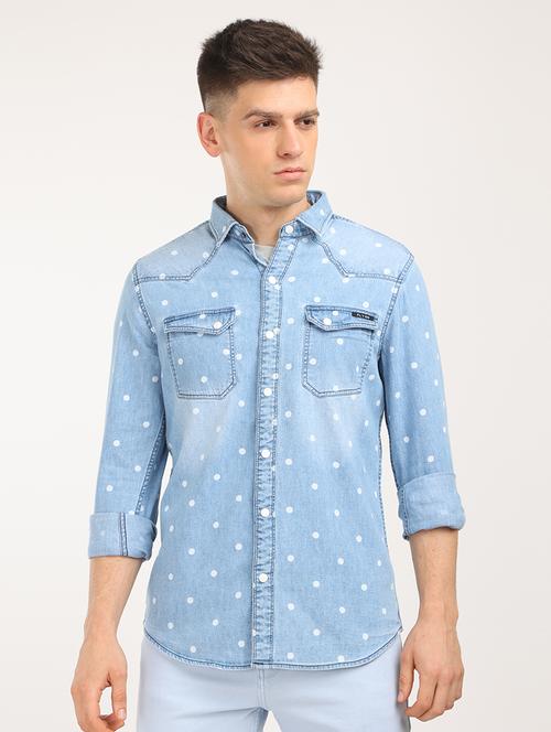 mens polka dot casual shirt - 19891903 - Very Small Image - 1