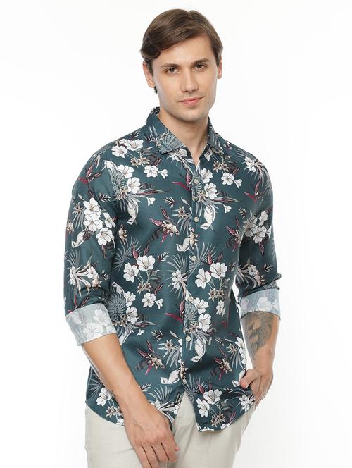 mens florals casual shirt - 19891910 - Very Small Image - 1