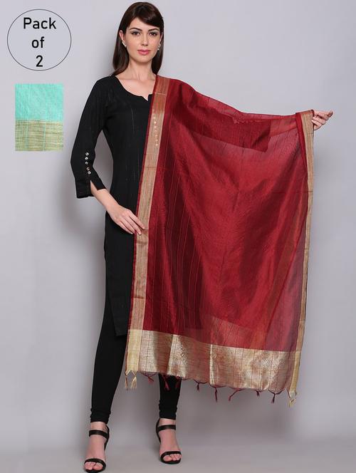 pack of 2 woven dupattas - 19891987 - Very Small Image - 1