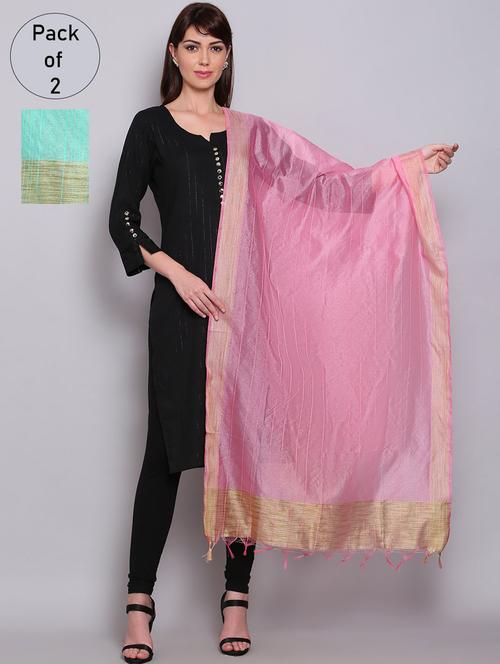 pack of 2 woven dupattas - 19891988 - Very Small Image - 1