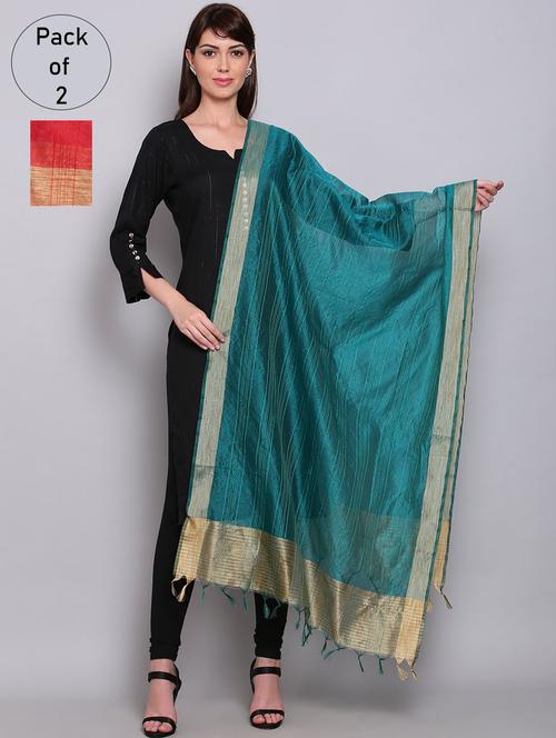 pack of 2 woven dupattas - 19891991 - Very Small Image - 1