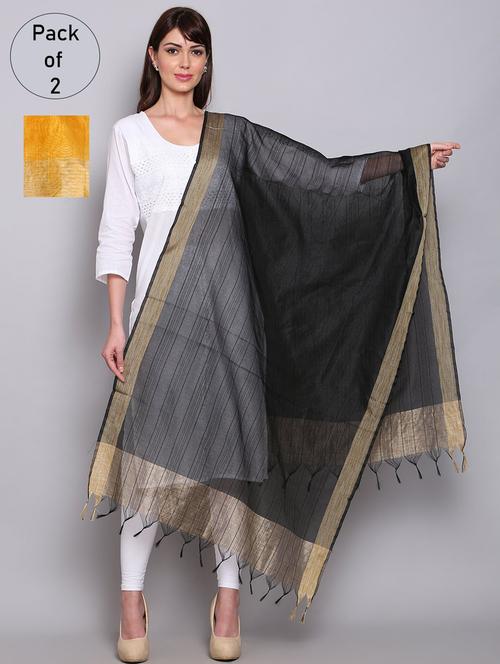 pack of 2 woven dupattas - 19891999 - Very Small Image - 1