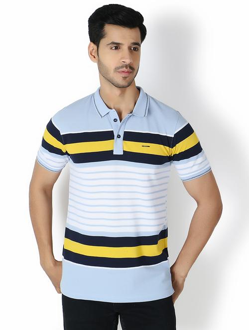 men striped cotton polo t-shirt - 19892007 - Very Small Image - 1