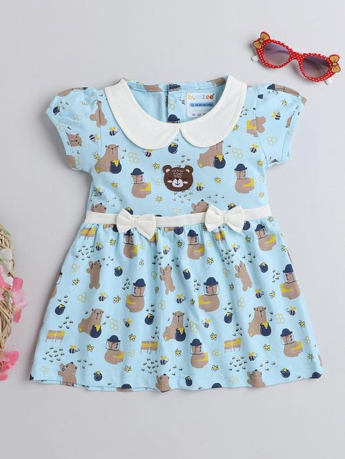 girls peter pan neck cap sleeve frock - 19893105 - Very Small Image - 1