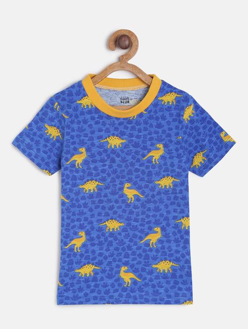 blue printed half sleeves t-shirt - 19895386 - Very Small Image - 1