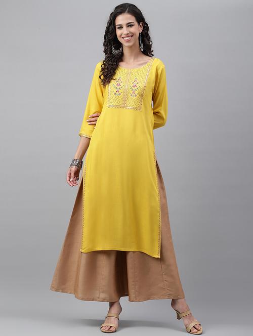 women's straight kurta - 19896074 - Very Small Image - 1