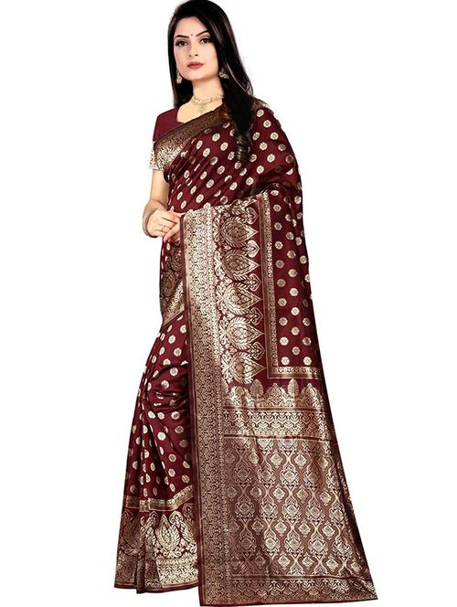 women's banarasi saree with blouse - 19896831 - Very Small Image - 1