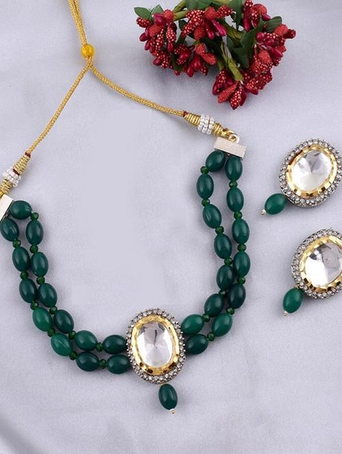 tjc beads studded brass jewellery set - 19897231 - Very Small Image - 1
