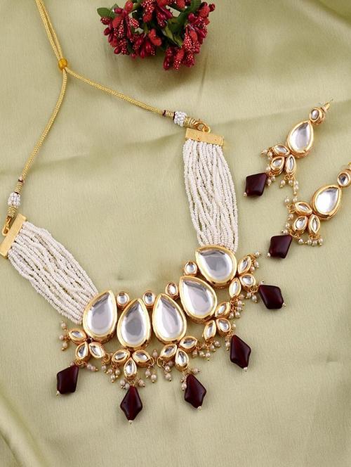 tjc beads studded brass jewellery set - 19897240 - Very Small Image - 1