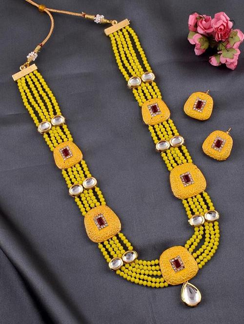 tjc beads studded brass jewellery set - 19897267 - Very Small Image - 1