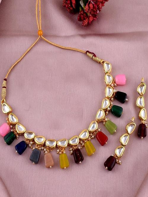 tjc beads studded brass jewellery set - 19897302 - Very Small Image - 1