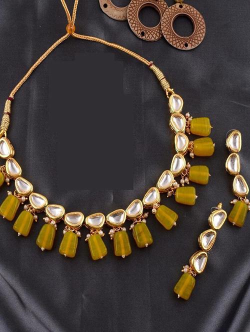 tjc beads studded brass jewellery set - 19897305 - Very Small Image - 1