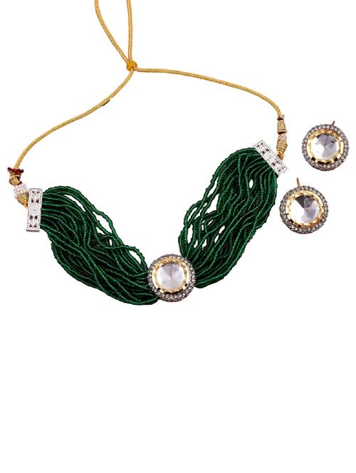 green brass necklace and earring - 19897339 - Very Small Image - 1