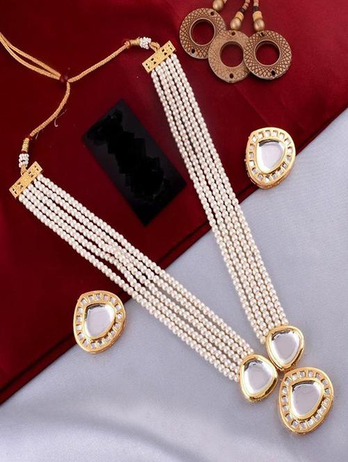 tjc beads studded brass jewellery set - 19897354 - Very Small Image - 1