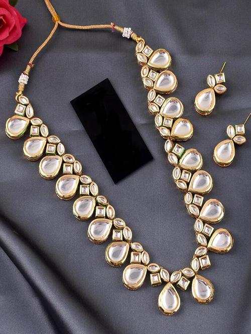 tjc stone studded brass jewellery set - 19897366 - Very Small Image - 1
