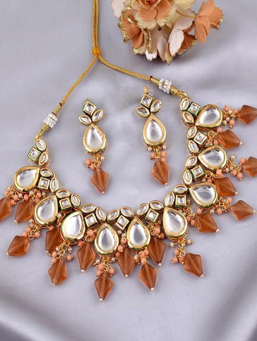 tjc beads studded brass jewellery set - 19897369 - Very Small Image - 1