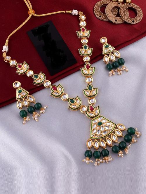 tjc beads studded brass jewellery set - 19897409 - Very Small Image - 1