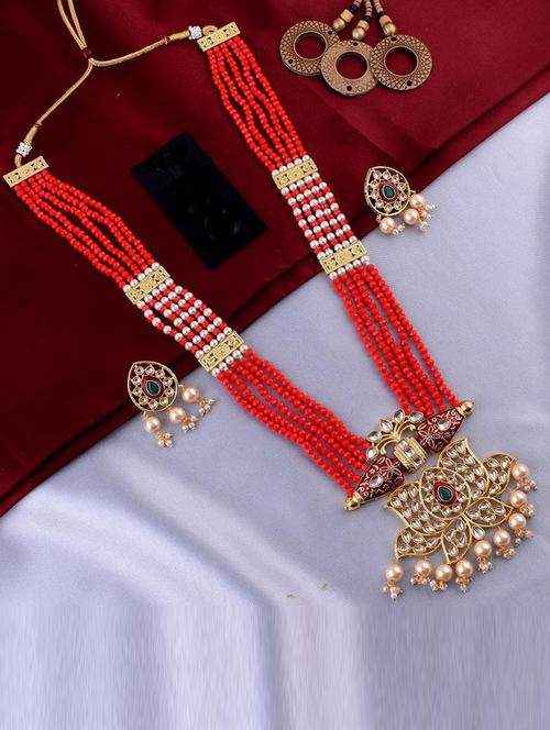 tjc beads studded brass jewellery set - 19897446 - Very Small Image - 1