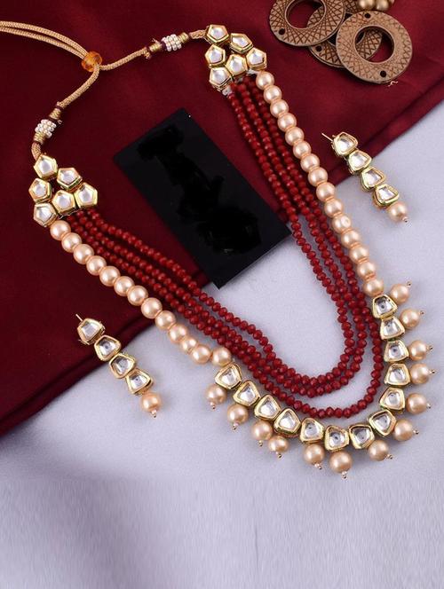 tjc beads studded brass jewellery set - 19897481 - Very Small Image - 1