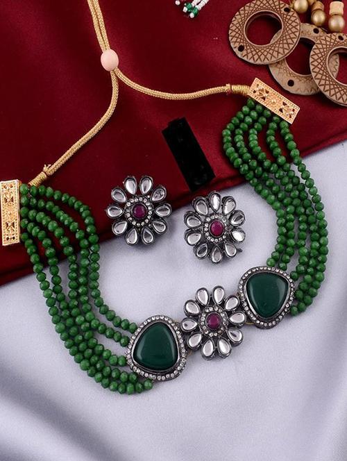 tjc beads studded brass jewellery set - 19897507 - Very Small Image - 1