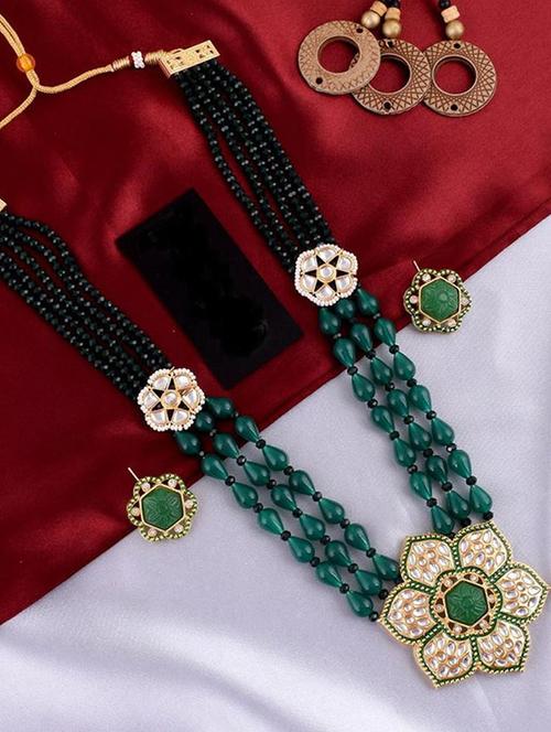 tjc beads studded brass jewellery set - 19897532 - Very Small Image - 1
