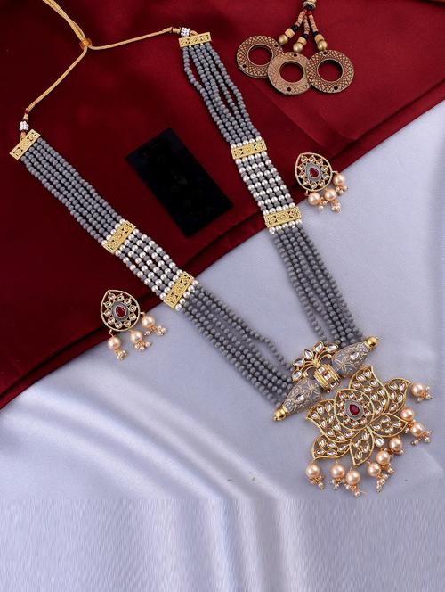 tjc beads studded brass jewellery set - 19897541 - Very Small Image - 1