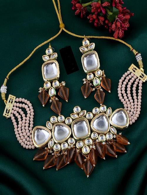 tjc beads studded brass jewellery set - 19897613 - Very Small Image - 1
