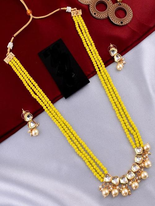 tjc beads studded brass jewellery set - 19897623 - Very Small Image - 1