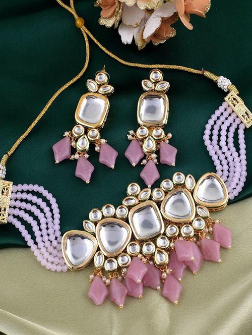 tjc beads studded brass jewellery set - 19897630 - Very Small Image - 1