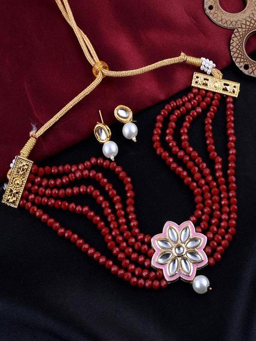 tjc beads studded brass jewellery set - 19897663 - Very Small Image - 1