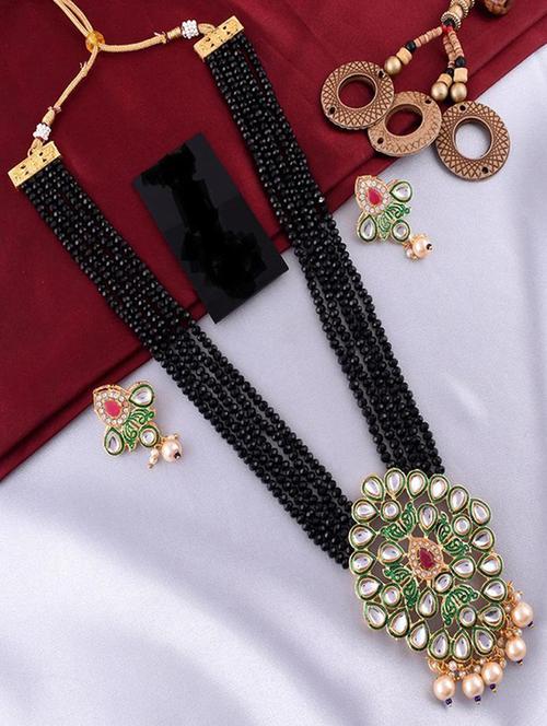 tjc beads studded brass jewellery set - 19897677 - Very Small Image - 1