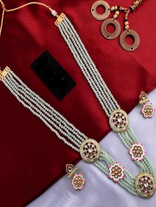 tjc beads studded brass jewellery set - 19897680 - Very Small Image - 1