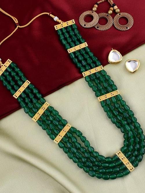 tjc beads studded brass jewellery set - 19897737 - Very Small Image - 1