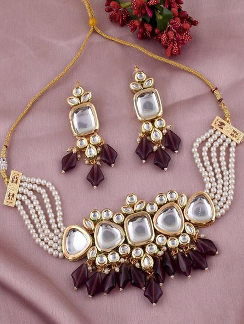 tjc beads studded brass jewellery set - 19897739 - Very Small Image - 1