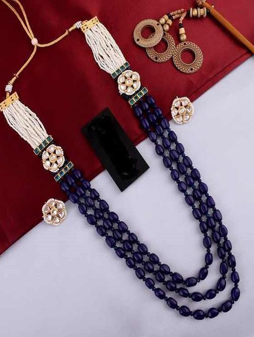tjc beads studded brass jewellery set - 19897740 - Very Small Image - 1