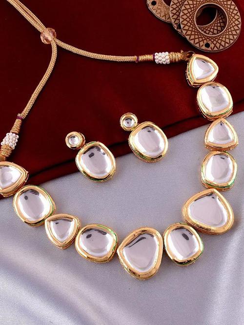 tjc stone studded brass jewellery set - 19897742 - Very Small Image - 1