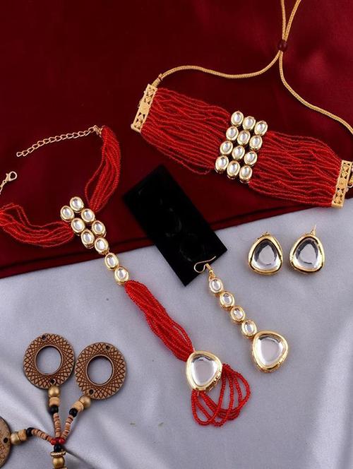 tjc beads studded brass jewellery set - 19897757 - Very Small Image - 1