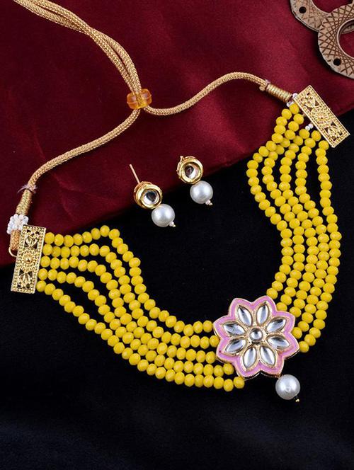 tjc beads studded brass jewellery set - 19897761 - Very Small Image - 1