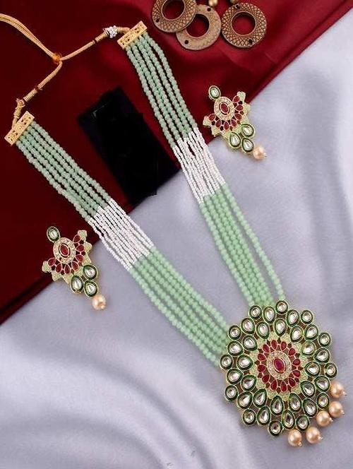 tjc beads studded brass jewellery set - 19897776 - Very Small Image - 1