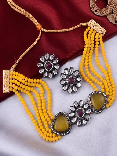 tjc beads studded brass jewellery set - 19897796 - Very Small Image - 1