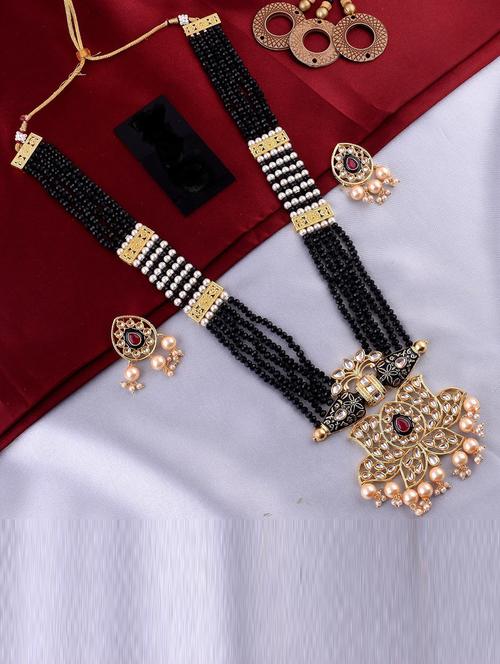 tjc beads studded brass jewellery set - 19897823 - Very Small Image - 1