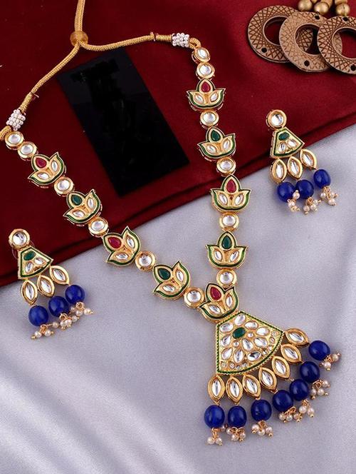 tjc beads studded brass jewellery set - 19897858 - Very Small Image - 1