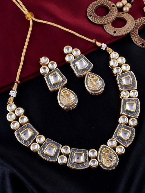 tjc beads studded brass jewellery set - 19897913 - Very Small Image - 1