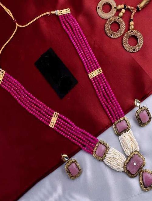 tjc beads studded brass jewellery set - 19897914 - Very Small Image - 1