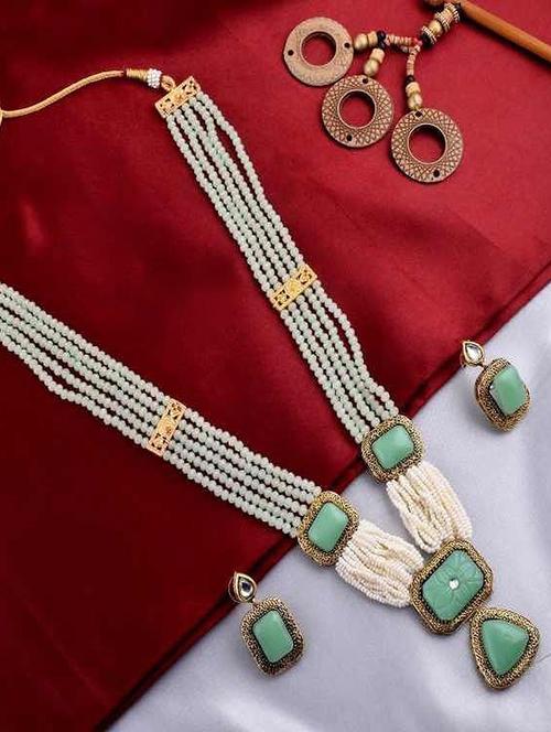 tjc beads studded brass jewellery set - 19897968 - Very Small Image - 1