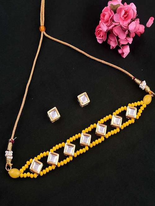 tjc beads studded brass jewellery set - 19897975 - Very Small Image - 1